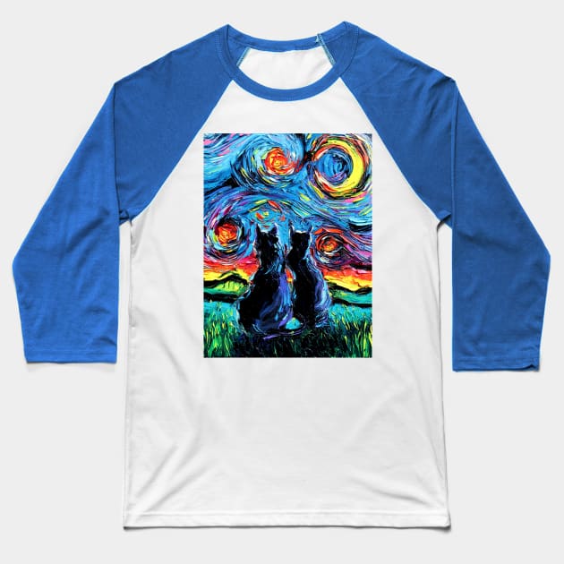 van Gogh's Cats Baseball T-Shirt by sagittariusgallery